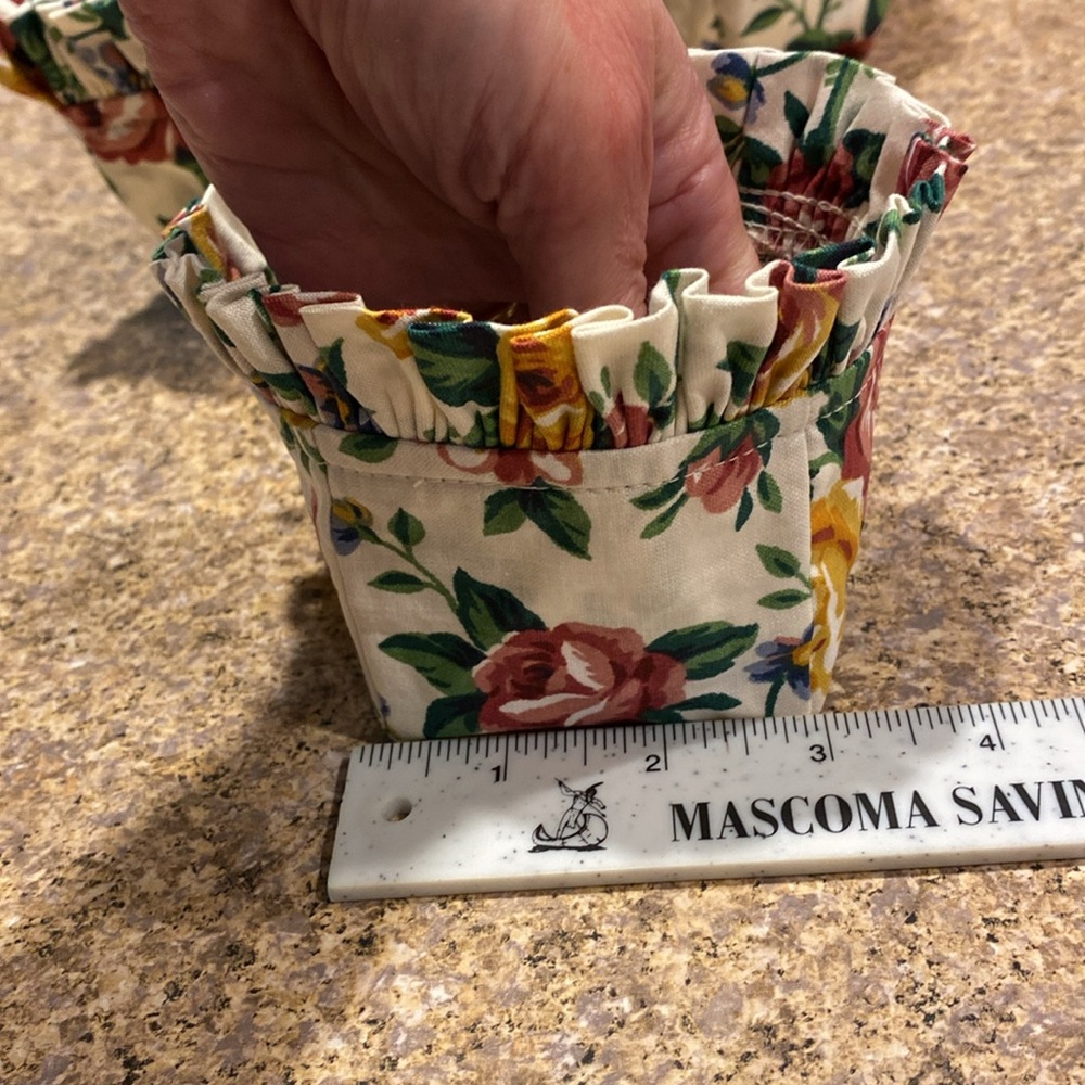 4 Longaberger Thyme Fabric Basket Liners Garden Splendor Floral - Picture 11 of 14